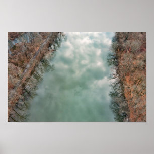 Poster Nuages de rivière Schuylkill reflétant