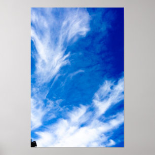 Poster Nuages délicats - Bleu