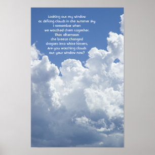 Poster Nuages et ciel d'été vous manquant poème