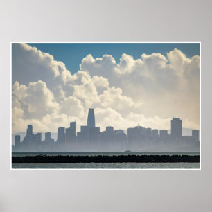 Poster Nuages et la ville