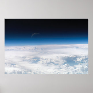Poster Nuages et lune faible