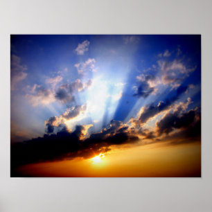 Poster Nuages et soleil