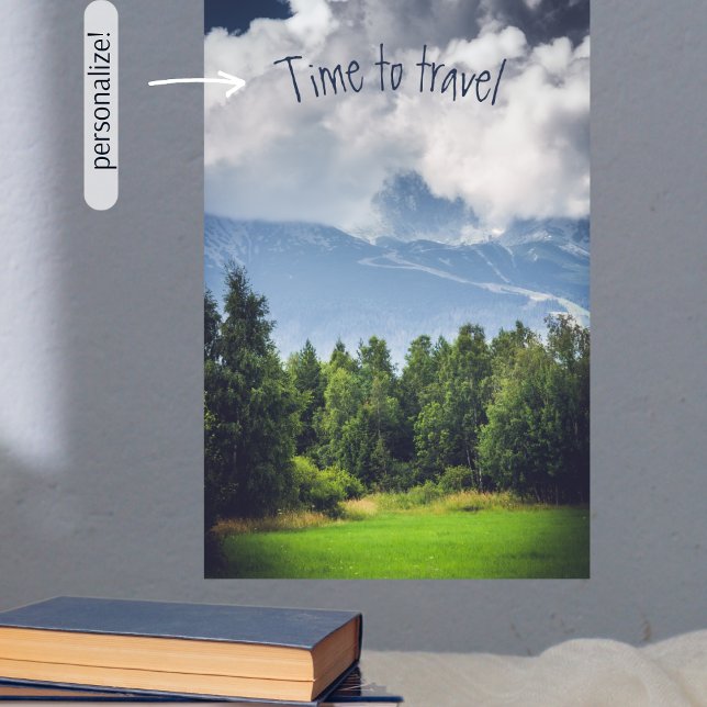 Poster Nuages flottants sur montagnes personnalisables (Créateur téléchargé)