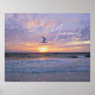 Poster Nuages lumineux au-dessus du coucher du soleil