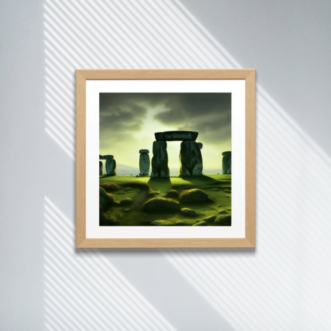 Poster Nuages sur l'Art numérique Imaginaire de Stoneheng (Créateur téléchargé)
