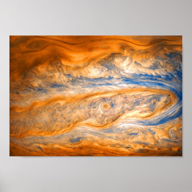 Poster Nuages tourbillonnants de Jupiter (Devant)