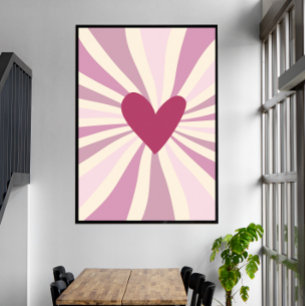 Poster Nuances de Coeur Super rose