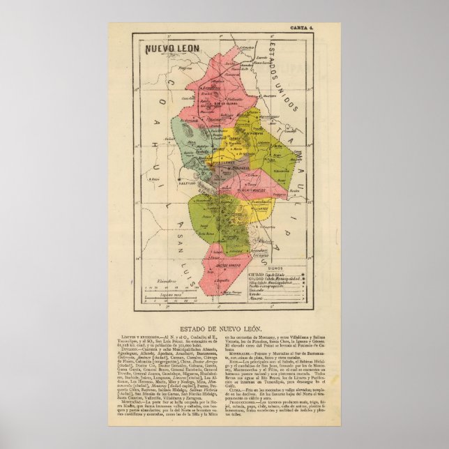 Poster Nuevo Leon, Mexique (Devant)