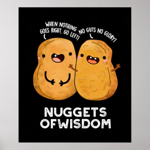Poster Nuggets De Sagesse Drôle Nourriture Pun Dark BG
