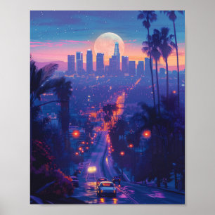 Poster Nuit à Los Angeles California USA