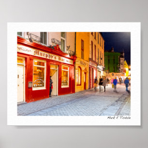 Poster Nuit aux Pubs dans Galway Irlande - mini