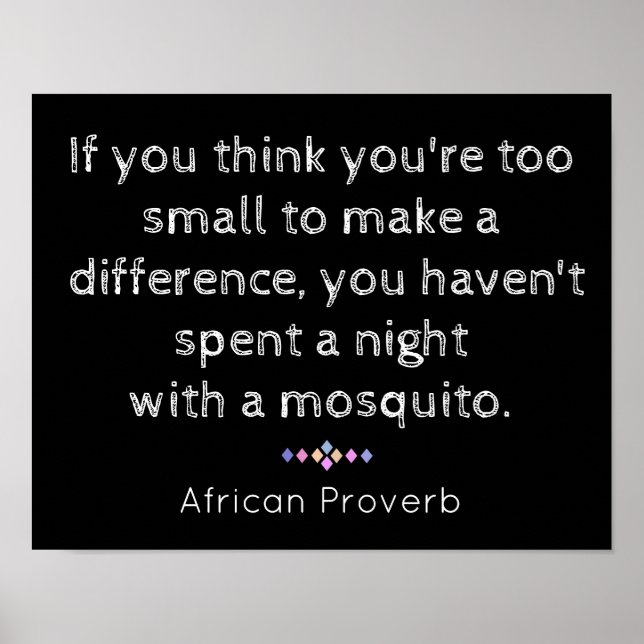 Poster Nuit avec moustique - proverbe africain - imprimer (Devant)