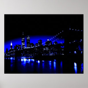 Poster Nuit bleue à New York