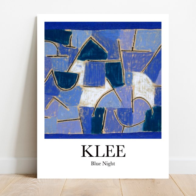 Poster Nuit bleue par Paul Klee (Klee's masterpiece "Blue Night" on your wall!  Deep color & modern design.)