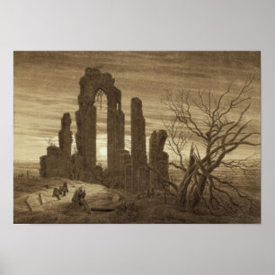 Poster Nuit Caspar David Friedrich d'hiver