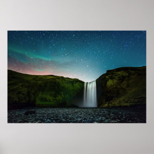 Poster Nuit chez Skógafoss