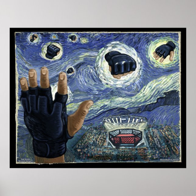 Poster Nuit de combat MIXED MARTIAL ART étoilée (Devant)