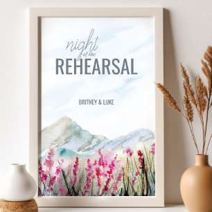 Poster Nuit de la répétition Couleur d'eau de la prairie