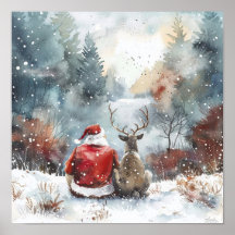 Nuit de Noël calme – Hiver de Père Noël et de Renn