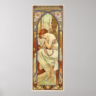 Poster Nuit de repos Vintage Nouveau par Alphonse Mucha