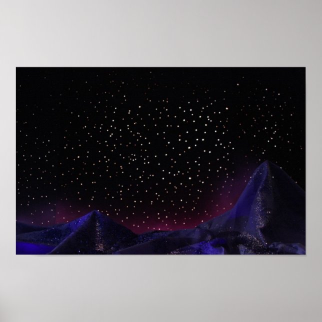 Poster Nuit de Starry Mountain (Devant)