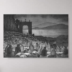 Poster Nuit des morts. Janitzio, Mexique. Vers 1958