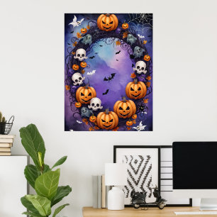 Poster Nuit d'Halloween enchantée
