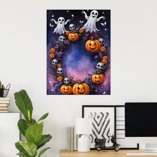Poster Nuit d'Halloween enchantée