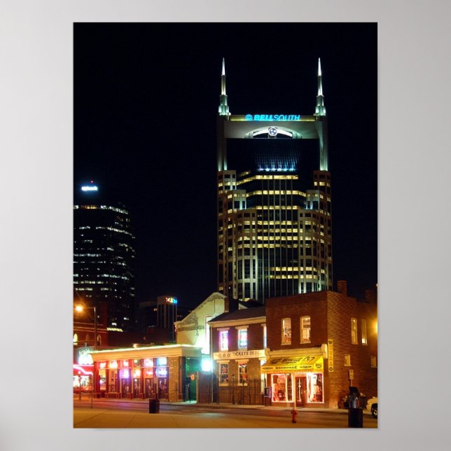 Poster Nuit du centre-ville de Nashville (Devant)