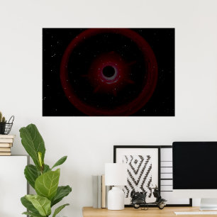 Poster Nuit étoilée à travers un trou noir