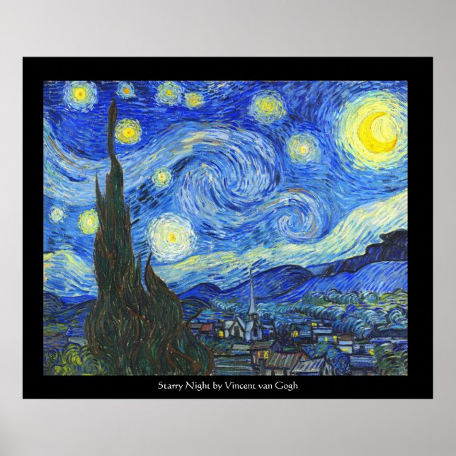 Poster Nuit étoilée par Vincent van Gogh (Devant)