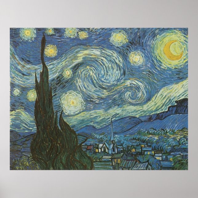 Poster Nuit étoilée par Vincent Van Gogh (Devant)