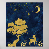 Nuit étoilée - silhouette dorée
