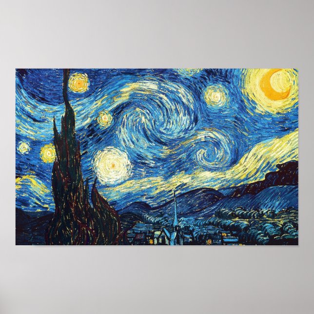 Poster Nuit étoilée - Van Gogh (Devant)