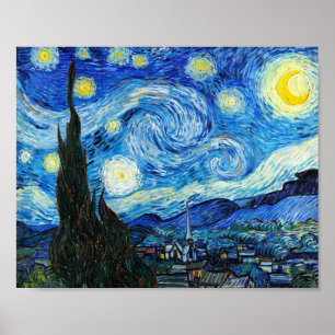 Poster Nuit étoilée Vincent Van Gogh Paysage Art
