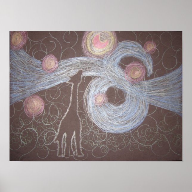 Poster Nuit Giraffey (Devant)