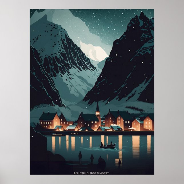 Poster Nuit Lofoten (Devant)