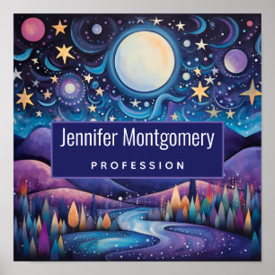 Poster Nuit lunaire Big Moon Payscape Business