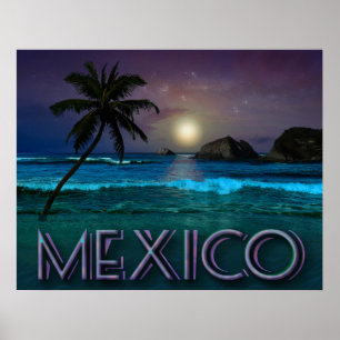 Poster Nuit mexicaine à la plage