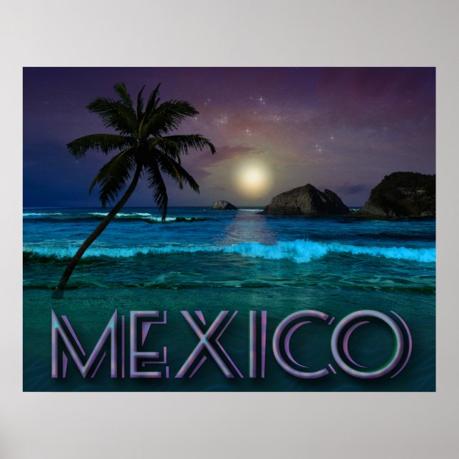 Poster Nuit mexicaine à la plage (Devant)
