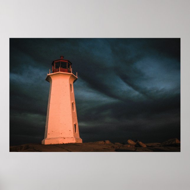 Poster Nuit mystérieuse à Peggy's Cove, Nouvelle-Écosse,  (Devant)