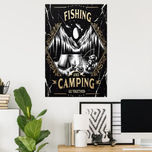 Poster Nuit Pêche Et Camping Aventure
