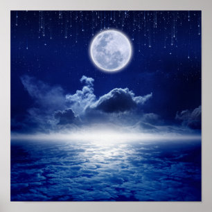 Poster Nuit pleine lune