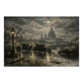 Poster Nuit victorienne à Londres par BurnsInHell