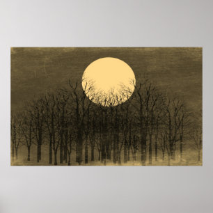 Poster Nuit vintage Lune #4