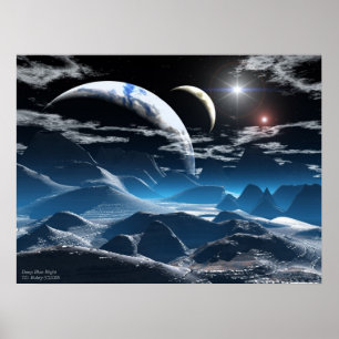 Poster Nuits Bleues Profondes