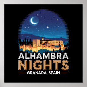 Poster Nuits de l'Alhambra - Grenade Espagne Travel Art
