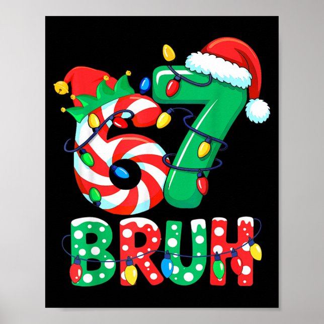 Poster Number 7 Funny Meme Saying 6 7 Six Seven Christmas (Devant)