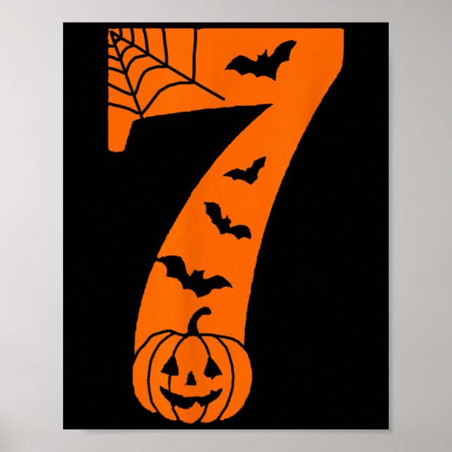 Poster Number 7 Funny Meme Saying 6 7 Six Seven Halloween (Devant)