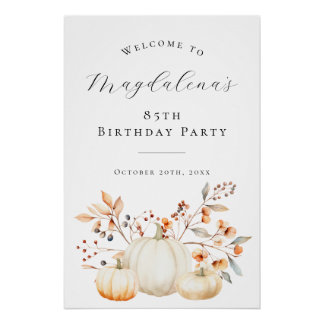 Poster NUMÉRIQUE 85e anniversaire Citrouille automne quit